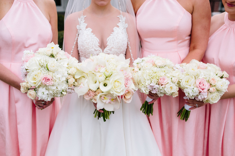 Pink and White Wedding Bouquets
